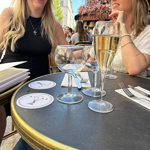 Two ladies enjoying cocktails and Champagne in Paris
