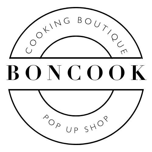 "BONCOOK circular logo with 'Cooking Boutique' at the top and 'Pop Up Shop' at the bottom."